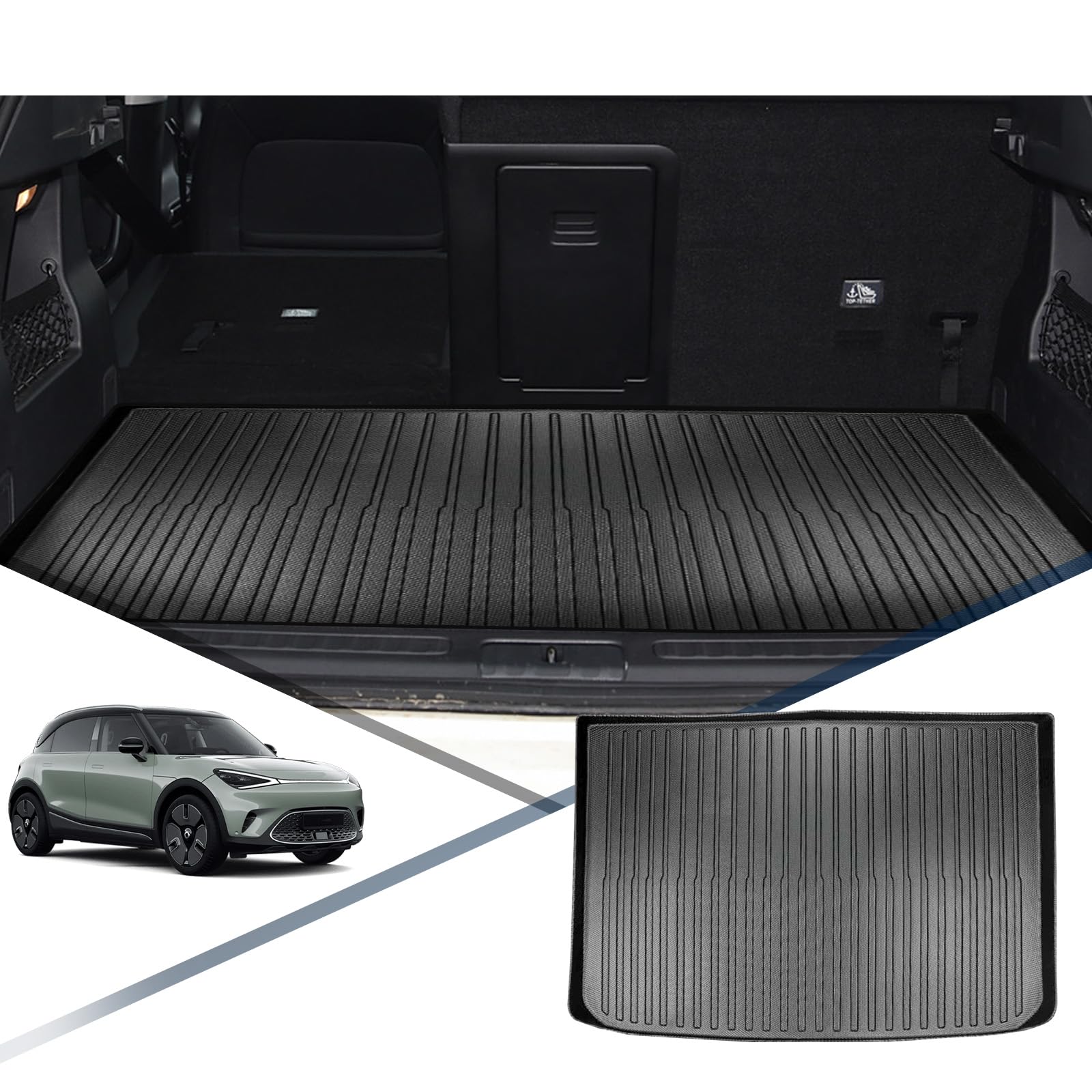 YEE PIN Kofferraummatte Kompatibel mit Smart #1 2023, Gummi Kofferraumwanne Seitenschutz Gummimatte Smart #1 Brabus Laderaumschale Schutzmatte Rutschfester YEE PIN Kofferraummatte Kompatibel mit Smart #1 2023, Gummi Kofferraumwanne Seitenschutz Gummimatte Smart #1 Brabus Laderaumschale Schutzmatte Rutschfester von YEE PIN