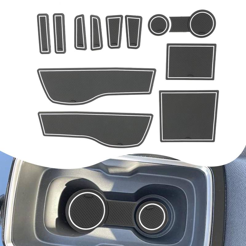 YEE PIN Mokka B Mokka E Gummimatten Kompatibel mit Opel Mokka B Mokka E 2021-2023 2024 Matten Mokka E rutschfeste für Mittelkonsole Aufbewahrungsbox Innenausstattung (Weiß) von YEE PIN