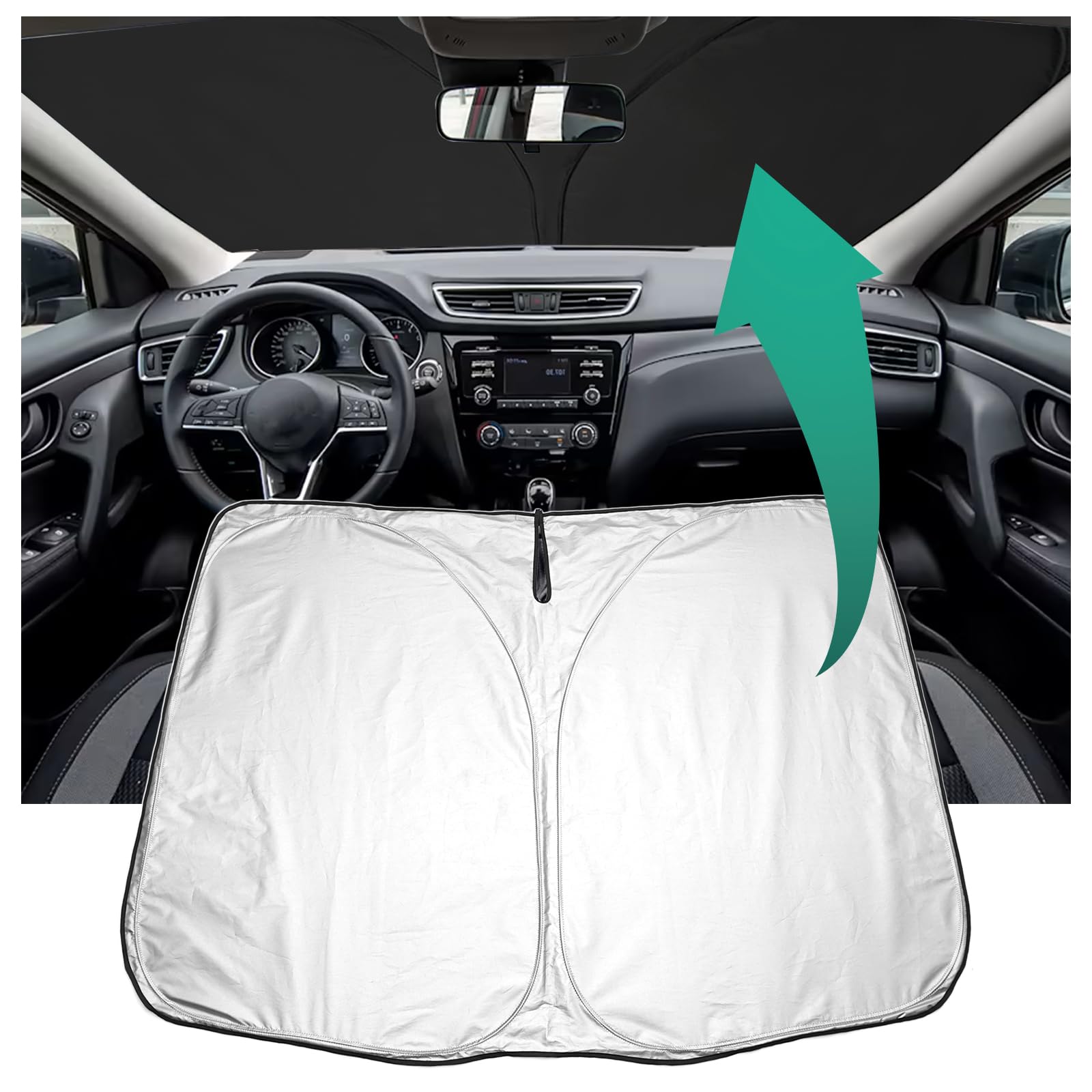 YEE PIN Qashqai J11 Sonnenschutz Auto kompatibel mit Nissan Qashqai J11 2014-2020 2021, Faltbare Auto Sonnenschirm Frontscheibe Windschutzscheibe UV Staub Schutz YEE PIN Qashqai J11 Sonnenschutz Auto kompatibel mit Nissan Qashqai J11 2014-2020 2021, Faltbare Auto Sonnenschirm Frontscheibe Windschutzscheibe UV Staub Schutz von YEE PIN