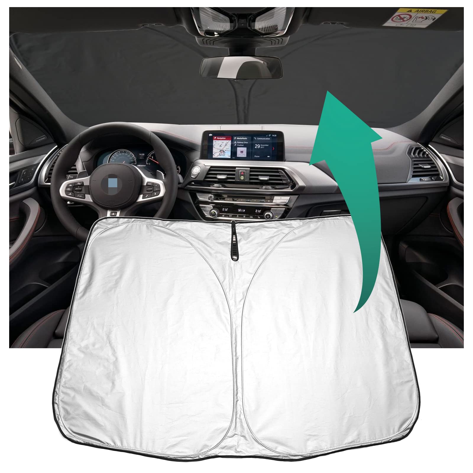 YEE PIN Sonnenschirm Auto kompatibel mit BMW X1 F48,Faltbare Auto Sonnenschutz Frontscheibe Windschutzscheibe UV Staub Schutz X1 F48 YEE PIN Sonnenschirm Auto kompatibel mit BMW X1 F48,Faltbare Auto Sonnenschutz Frontscheibe Windschutzscheibe UV Staub Schutz X1 F48 von YEE PIN
