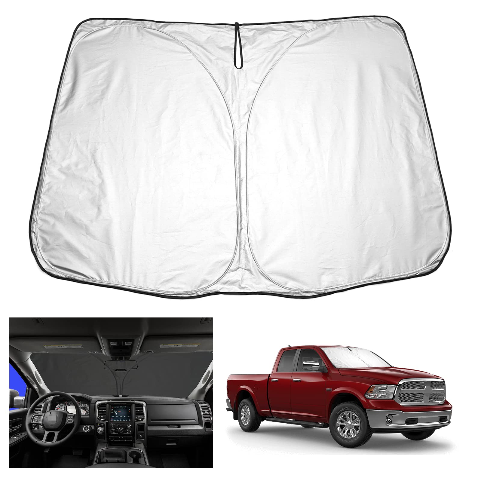 YEE PIN Sonnenschirm Auto kompatibel mit Dodge RAM 1500 2009-2018,Faltbare Auto Sonnenschutz Frontscheibe Windschutzscheibe UV Staub Schutz Reflektierender Sonnenblende YEE PIN Sonnenschirm Auto kompatibel mit Dodge RAM 1500 2009-2018,Faltbare Auto Sonnenschutz Frontscheibe Windschutzscheibe UV Staub Schutz Reflektierender Sonnenblende von YEE PIN