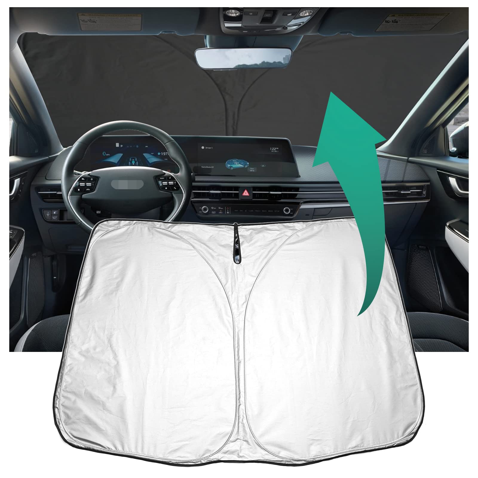 YEE PIN Sonnenschirm Auto kompatibel mit Kia ev6 EV6 2022,Faltbare Auto Sonnenschutz Frontscheibe Windschutzscheibe UV Staub Schutz Reflektierender Sonnenblende YEE PIN Sonnenschirm Auto kompatibel mit Kia ev6 EV6 2022,Faltbare Auto Sonnenschutz Frontscheibe Windschutzscheibe UV Staub Schutz Reflektierender Sonnenblende von YEE PIN