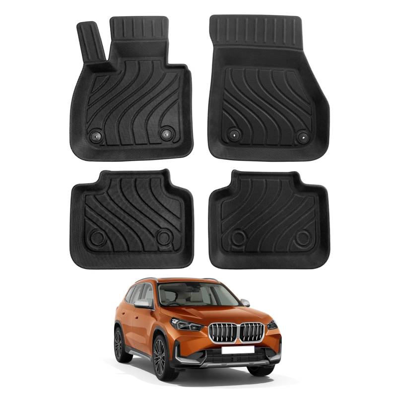 YEE PIN Fussmatten Kompatibel mit BMW X1 U11 2022-2025 Langlebiges und verschleißfestes Kompletter Satz Fußmatten 2023 bj zubehör u11 wasserdicht und rutschfest von YEE PIN