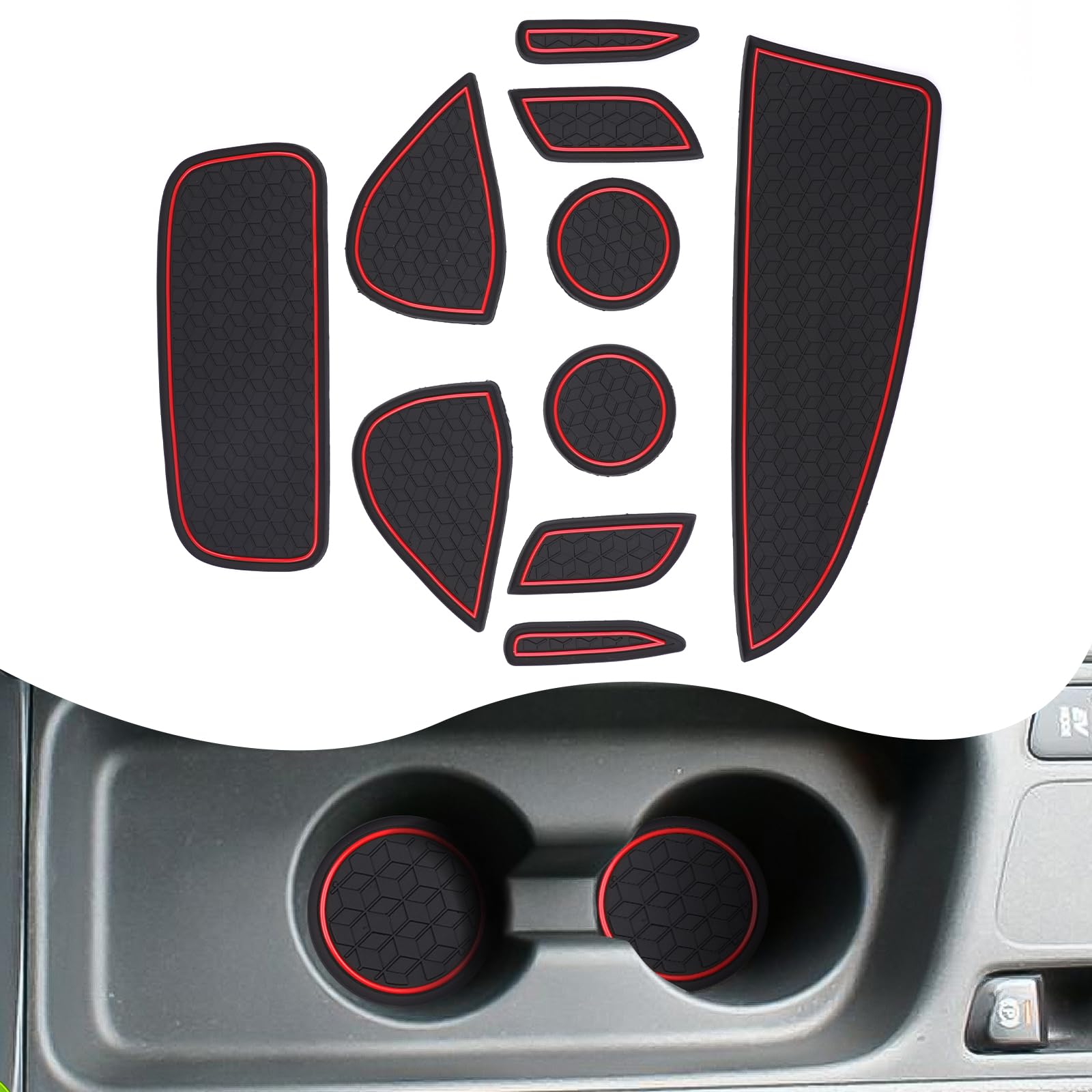 YEE PIN Yaris GR Gummimatten Kompatibel mit Toyota GR Yaris XP210 2020-2023 (Zweitürer) Interieur rutschfeste Matten für Mittelkonsole Aufbewahrungsbox Yaris Innenausstattung von YEE PIN