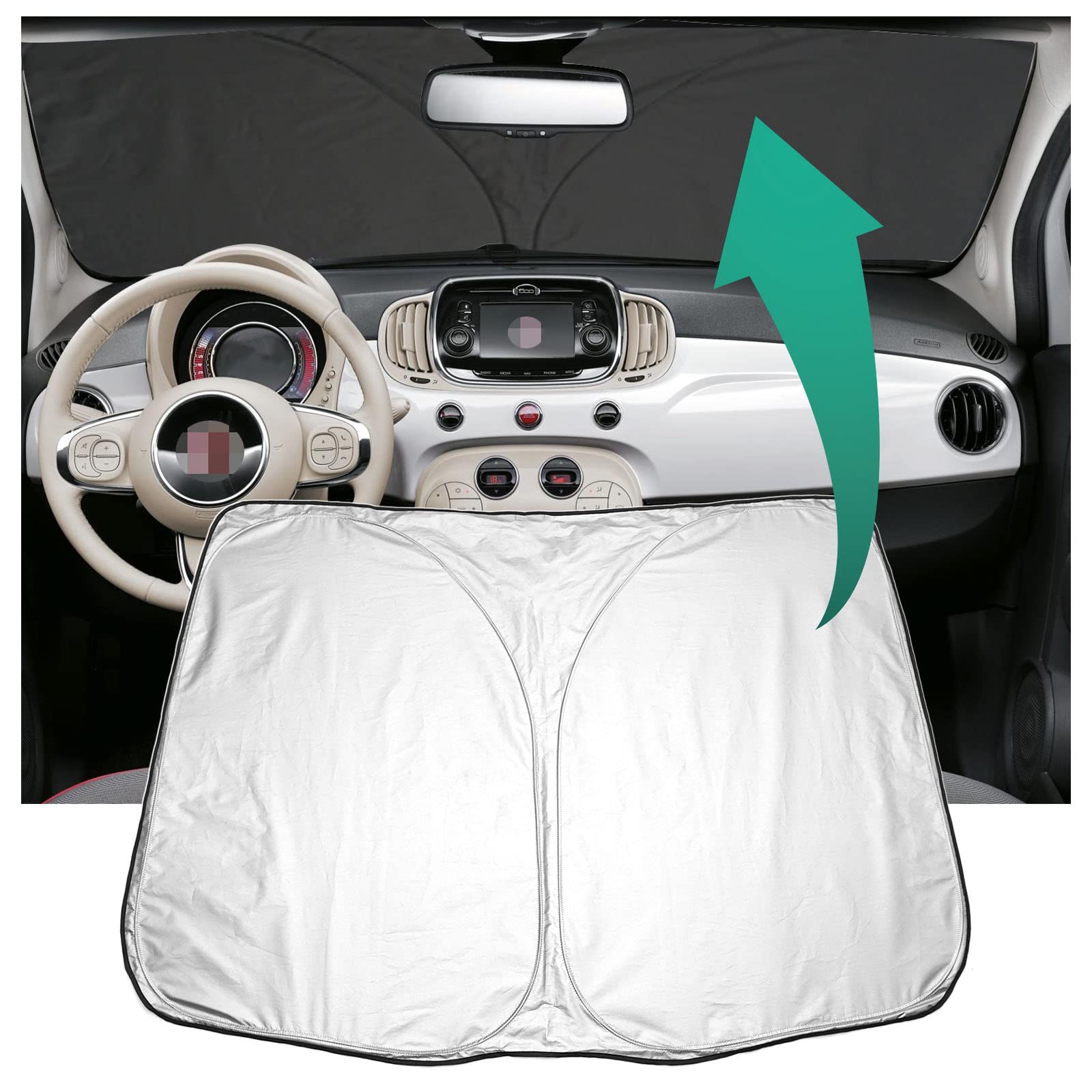 YEE PIN für FIAT 500 Abarth 595 Sonnenschutz Auto Frontscheiben Block Wärme UV Autoscheibenabdeckung Sonnenblende Windschutzscheibe Faltbare Sunshad Schutz Sonnenschirm für Auto YEE PIN für FIAT 500 Abarth 595 Sonnenschutz Auto Frontscheiben Block Wärme UV Autoscheibenabdeckung Sonnenblende Windschutzscheibe Faltbare Sunshad Schutz Sonnenschirm für Auto von YEE PIN