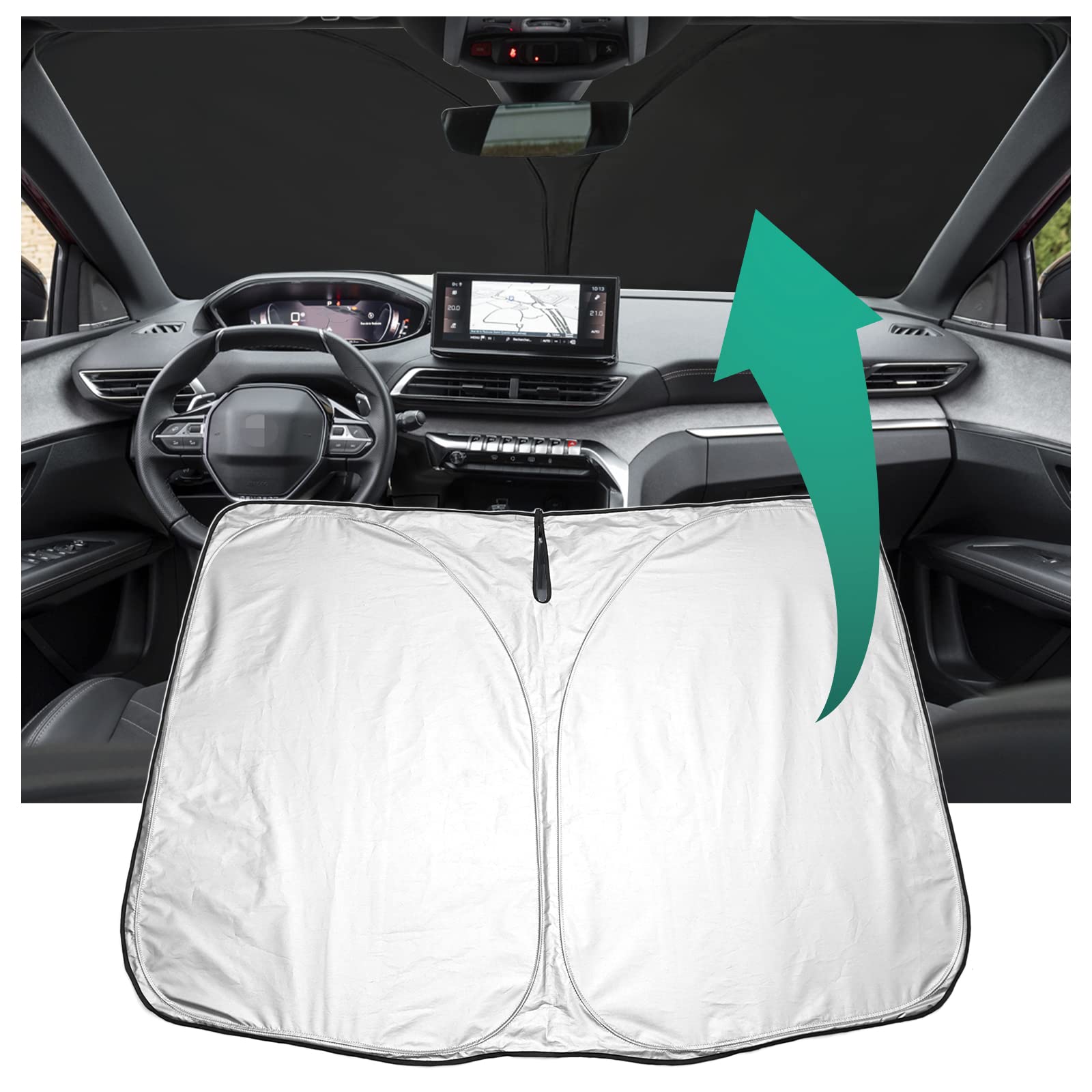 YEE PIN kompatibel mit Peugeot 3008 2016-2022 Sonnenschirm Auto,Faltbare Auto Sonnenschutz Frontscheibe Windschutzscheibe UV Staub Schutz YEE PIN kompatibel mit Peugeot 3008 2016-2022 Sonnenschirm Auto,Faltbare Auto Sonnenschutz Frontscheibe Windschutzscheibe UV Staub Schutz von YEE PIN