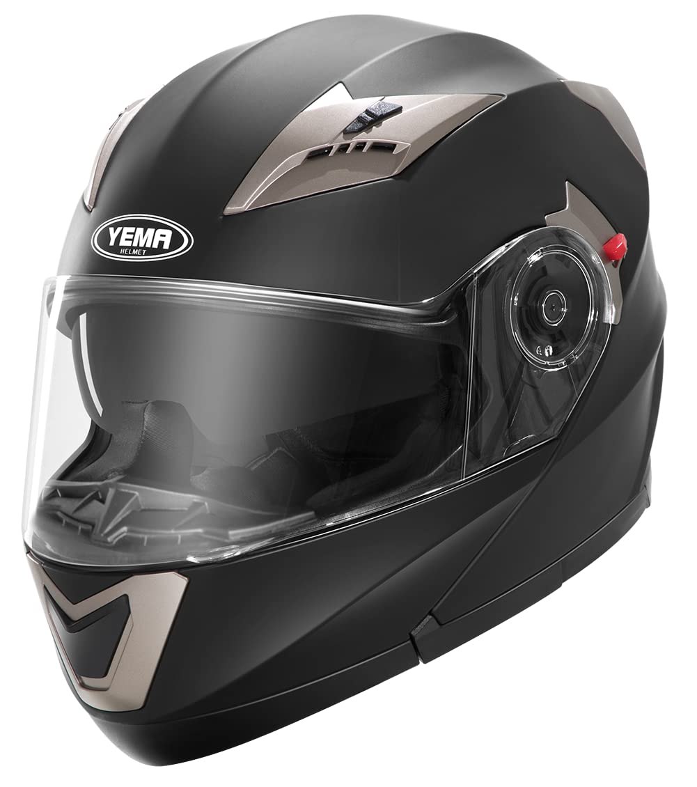 Motorradhelm Klapphelm Integralhelm Fullface Helm - Yema YM-925 Rollerhelm Sturzhelm mit Doppelvisier Sonnenblende ECE für Damen Herren Erwachsene-Schwarz Matt-L Motorradhelm Klapphelm Integralhelm Fullface Helm - Yema YM-925 Rollerhelm Sturzhelm mit Doppelvisier Sonnenblende ECE für Damen Herren Erwachsene-Schwarz Matt-L von YEMA