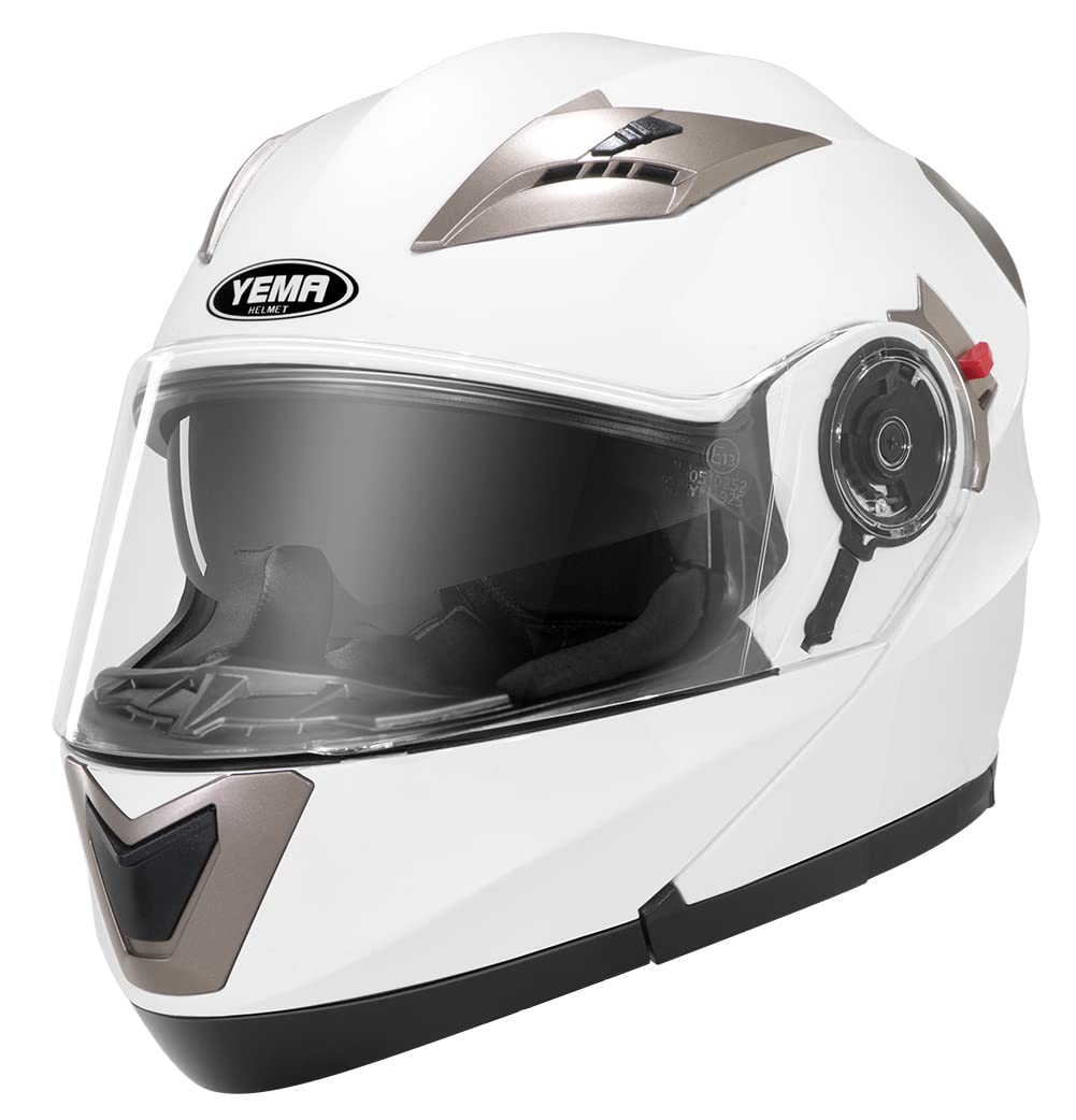 Motorradhelm Integralhelm Klapphelm YEMA E13-0510253-MS,Weiß-S Motorradhelm Integralhelm Klapphelm YEMA E13-0510253-MS,Weiß-S von YEMA
