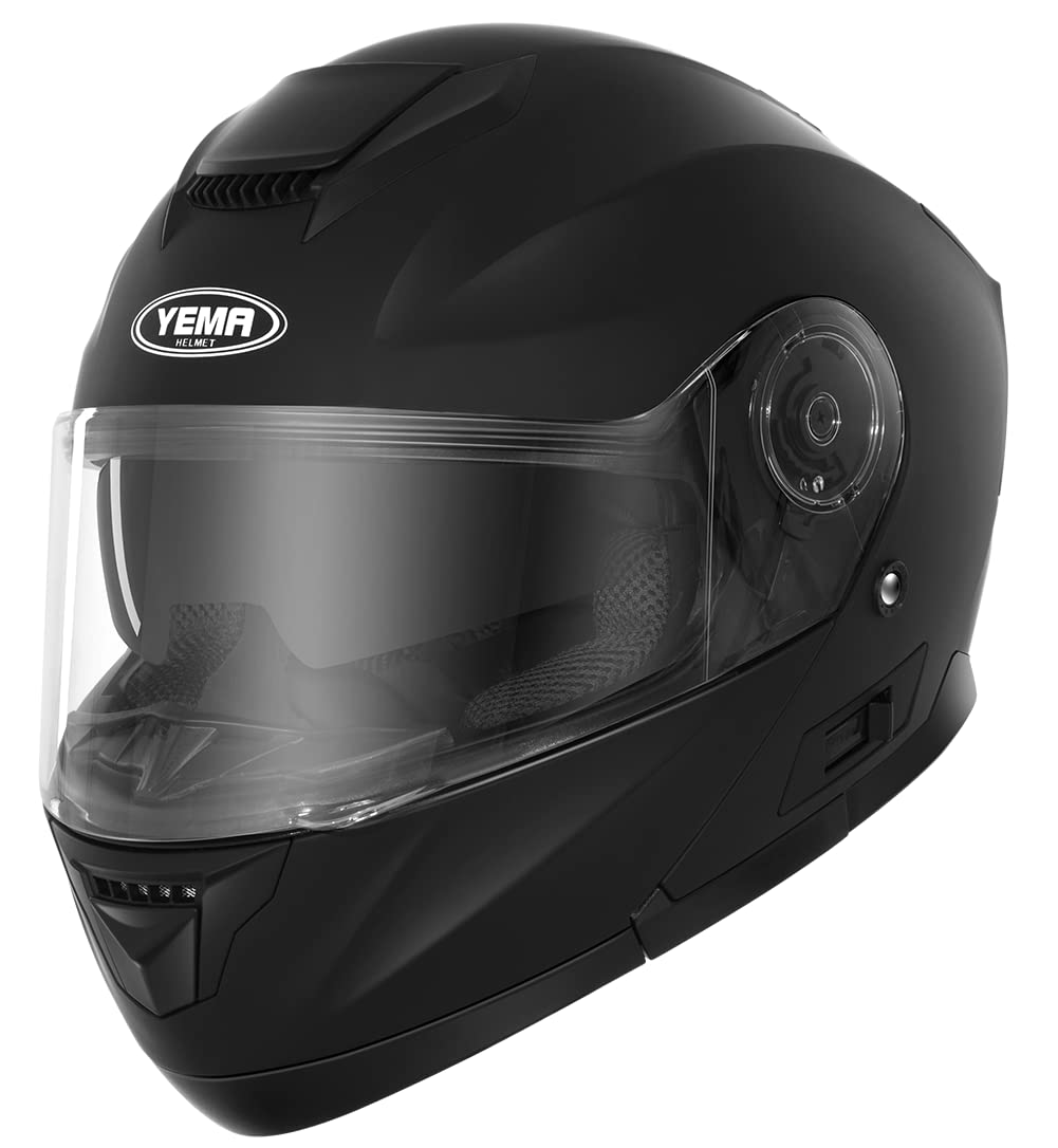 Motorradhelm Klapphelm Integralhelm Fullface Helm - Yema 1650g Rollerhelm Sturzhelm mit Doppelvisier Sonnenblende ECE für Damen Herren Erwachsene-Schwarz Matt-S Motorradhelm Klapphelm Integralhelm Fullface Helm - Yema 1650g Rollerhelm Sturzhelm mit Doppelvisier Sonnenblende ECE für Damen Herren Erwachsene-Schwarz Matt-S von YEMA
