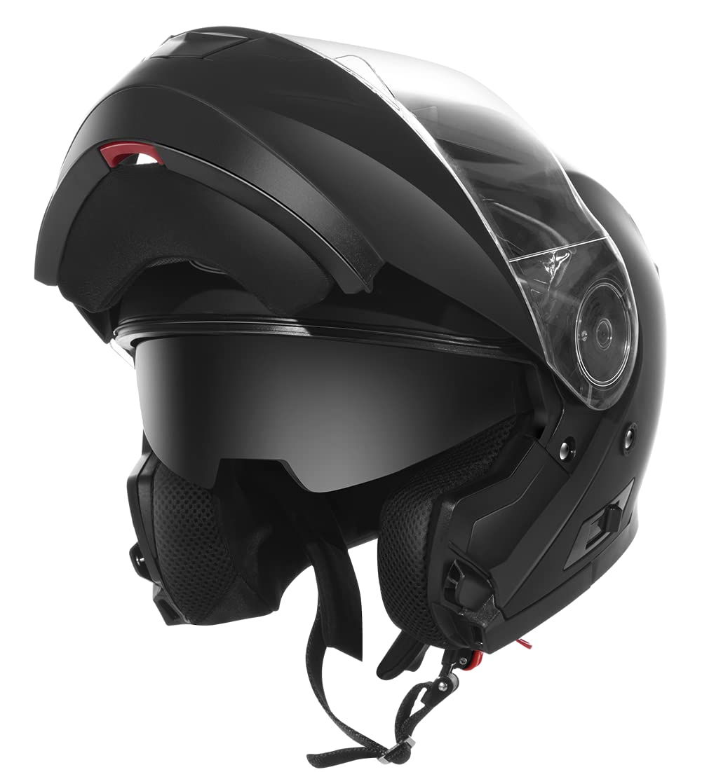 Motorradhelm Klapphelm Integralhelm Fullface Helm - Yema 926 Rollerhelm Sturzhelm mit Doppelvisier Sonnenblende ECE für Damen Herren Erwachsene-Schwarz Matt-M Motorradhelm Klapphelm Integralhelm Fullface Helm - Yema 926 Rollerhelm Sturzhelm mit Doppelvisier Sonnenblende ECE für Damen Herren Erwachsene-Schwarz Matt-M von YEMA