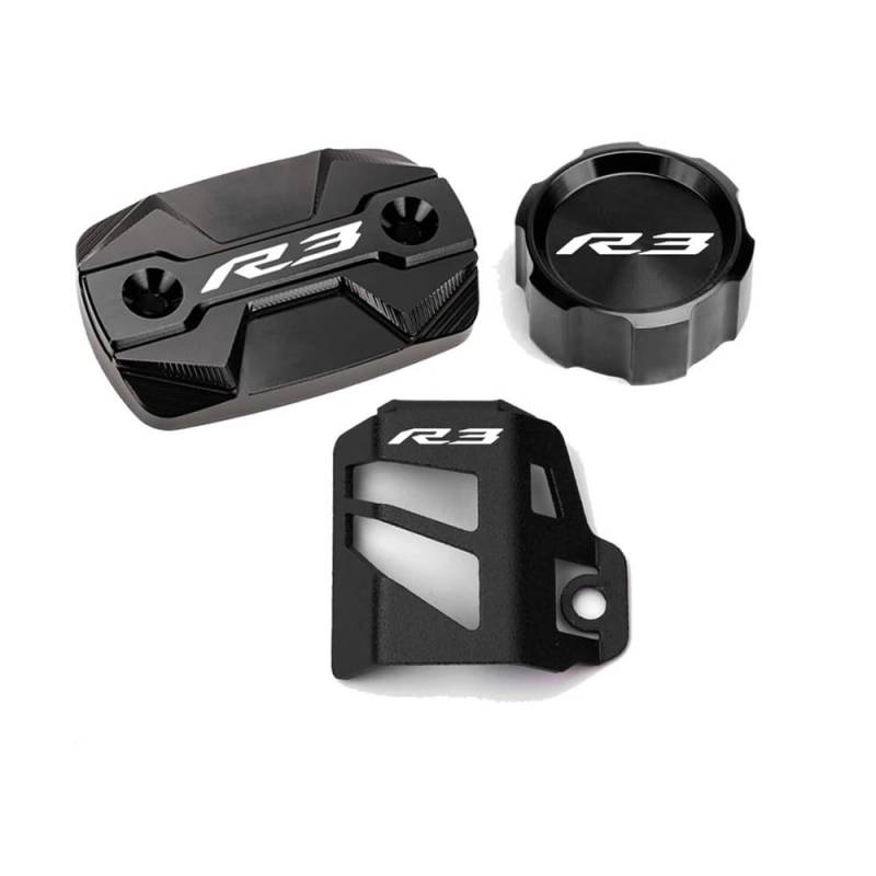 Bremsbehälter-Abdeckung Vorderbremse 2023 Motorrad Vorne Hinten Brems Flüssigkeit Reservoir Kappe Zylinder Abdeckung Schutz Öl Füllstoff Kappe R3 Für YZF-R3 Für YZFR3 2015-2021 von YENBGS