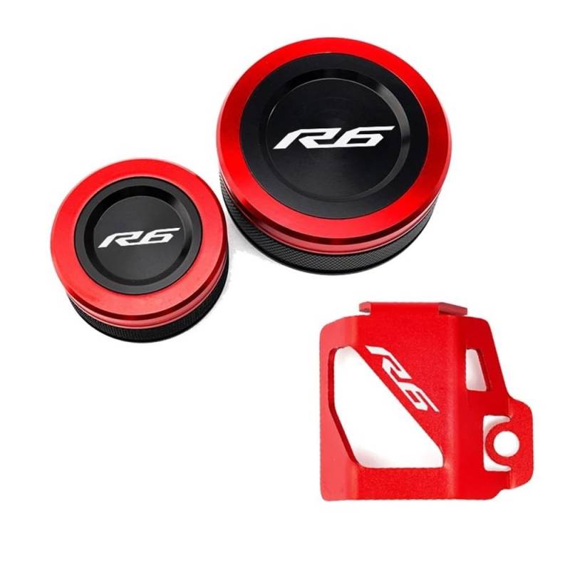 Bremsbehälter-Abdeckung Vorderbremse Motorrad Vorne Hinten Brems Flüssigkeit Reservoir Kappe Zylinder Abdeckung Schutz Protector Für R6 YZF R6 YZFR6 YZF-R6 2010-2022 2021 von YENBGS
