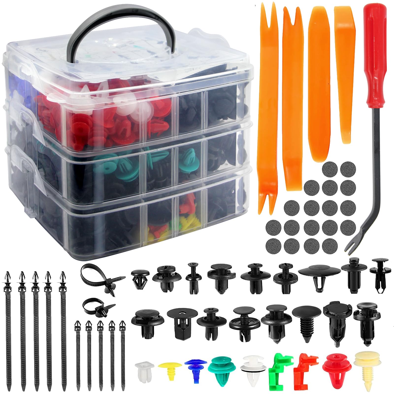Auto Befestigung Clips 925 Stücke, Plastikklips Satz, Universal Türverkleidung Klammern, Stoßstangen Zierleisten Plastikklips Set, Spreiznieten Karosserie Befestigungssatz, mit Demontage Werkzeuge Auto Befestigung Clips 925 Stücke, Plastikklips Satz, Universal Türverkleidung Klammern, Stoßstangen Zierleisten Plastikklips Set, Spreiznieten Karosserie Befestigungssatz, mit Demontage Werkzeuge von YESLUSY