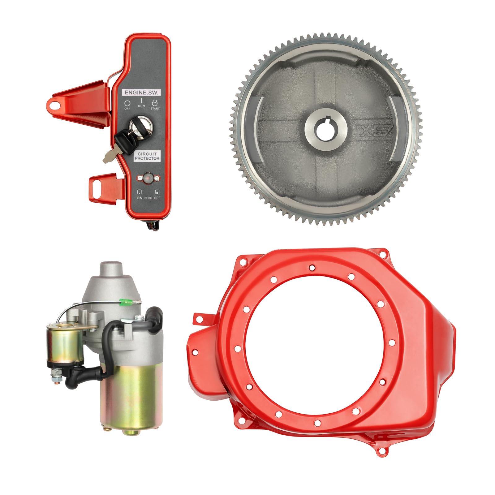 Anlasser Elektrostart Schwungrad Starter Kit Schwungrad 6.5HP Motor Mit Zahnring Zündschalter 13 PS Optimale Elektrische Starter Szenarien Baustellen Ackerland Anlasser Elektrostart Schwungrad Starter Kit Schwungrad 6.5HP Motor Mit Zahnring Zündschalter 13 PS Optimale Elektrische Starter Szenarien Baustellen Ackerland von YESTAIM