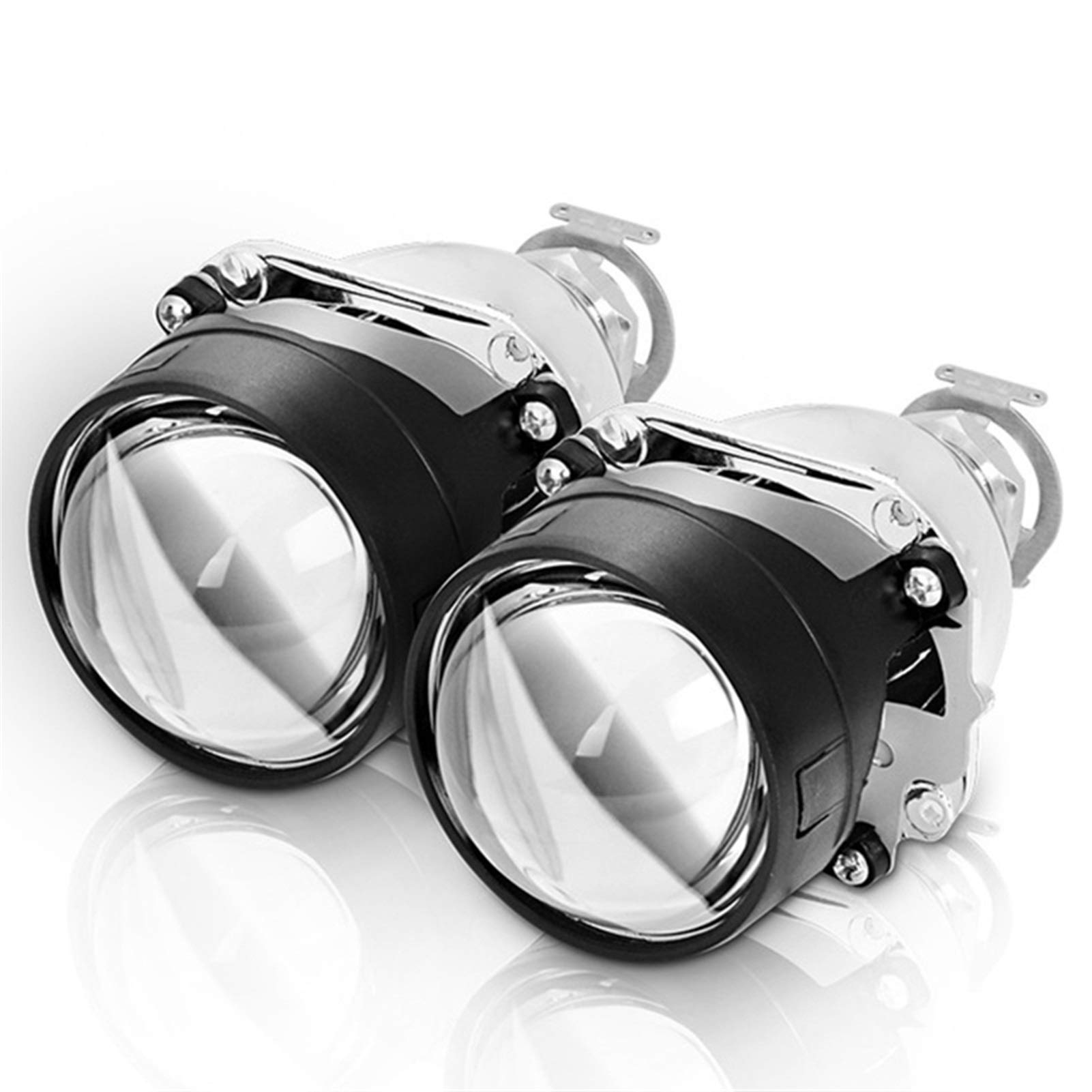 YETGFBH Angel Eyes,Angel Eyes Scheinwerfer 2.5inch Universal HID BI-XENON LHD High Balg Mini H1 Projektor Linsen Scheinwerferlinsen H4 H7 Autoscheinwerfer Retrofit Styling(2X Left Hand Driver) von YETGFBH