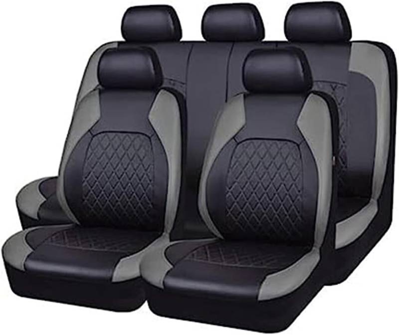 YETOX Auto Sitzbezüge Sets für BMW X1 2020-2023 U11, 9 Stück Allwetter rutschfest Wasserdicht Atmungsaktiv Schonbezug Set Sitzkissenschutz,C/Grey von YETOX