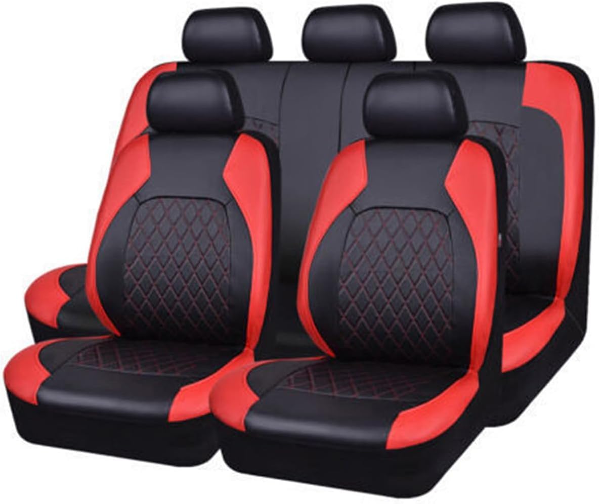 YETOX Auto Sitzbezüge Sets für Opel Meriva (A) 2003-2010, 9 Stück Allwetter rutschfest Wasserdicht Atmungsaktiv Schonbezug Set Sitzkissenschutz,A/Red von YETOX