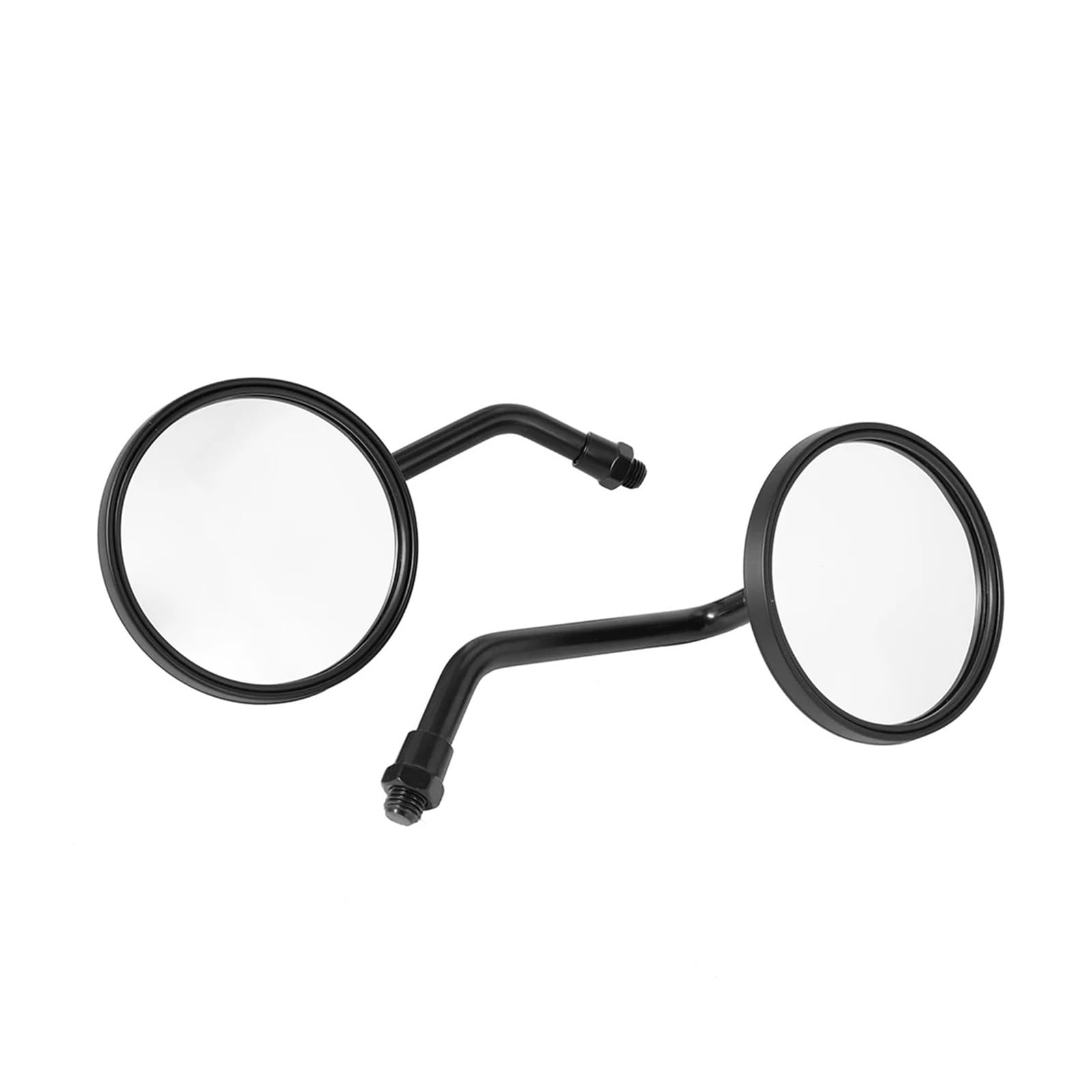 Antriebsriemen für Motorräder Für 2 Teile/para 8mm 10mm Motorrad Rearview Außenspiegel Konvexen Chrom/Schwarz Runde Spiegel Kurzen Stiel Zahnriemen(Black 8mm) von YFFSSJ