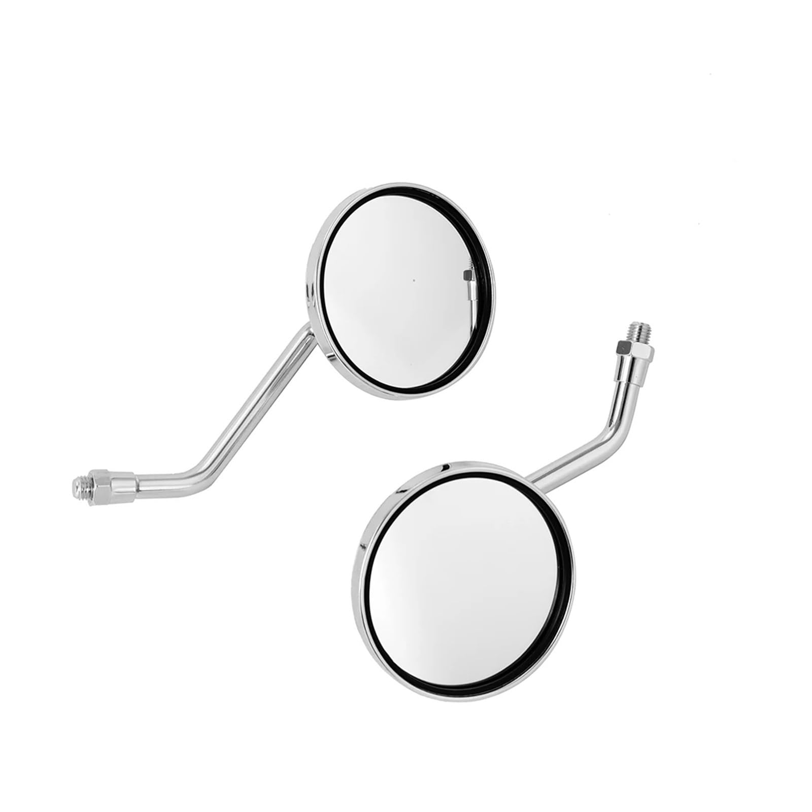 Antriebsriemen für Motorräder Für 2 Teile/para 8mm 10mm Motorrad Rearview Außenspiegel Konvexen Chrom/Schwarz Runde Spiegel Kurzen Stiel Zahnriemen(Chrome 8mm) von YFFSSJ