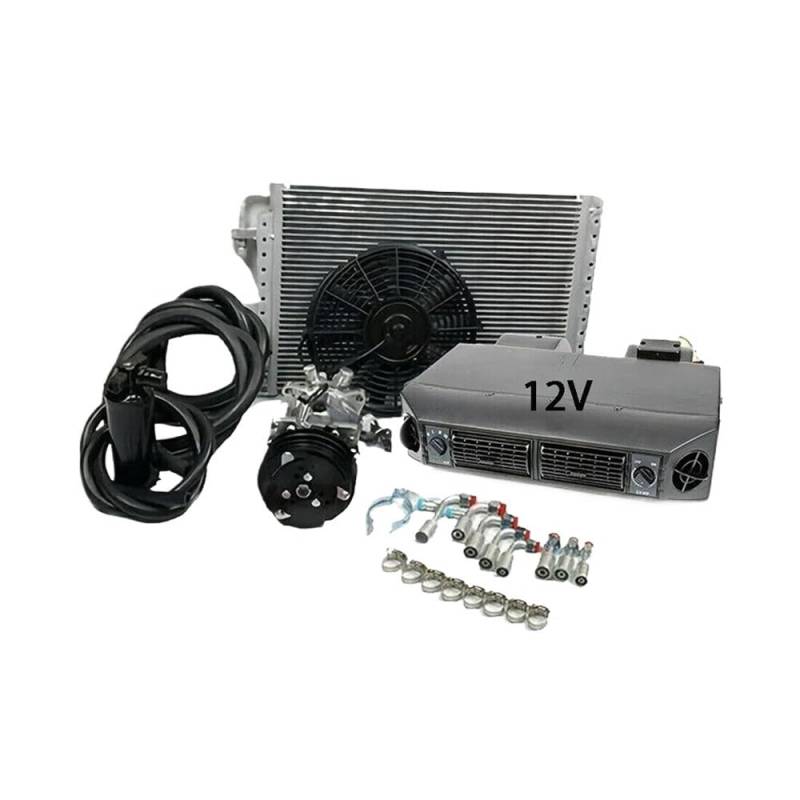 Treeligo Universal 12 V Auto-Klimaanlage Unterarmaturenbrett-Klimakompressor-Kit For Auto, LKW, Transporter, Wohnmobil, Traktor, Kühl von YFGSLED