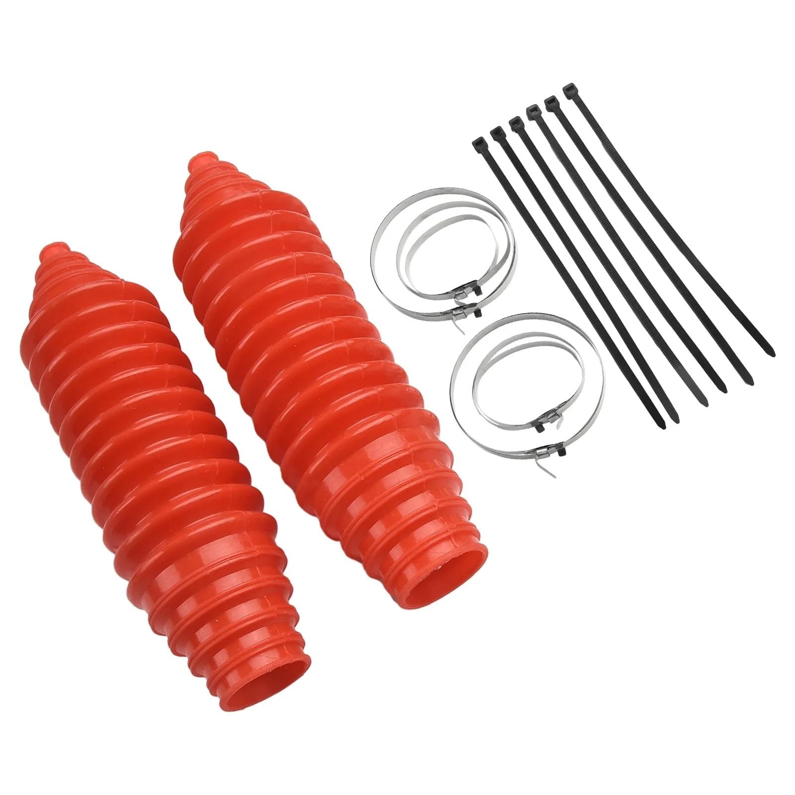 2 Set Silikon-Zahnstangen- und Ritzel-Lenkmanschette, Ritzelmanschetten-Gamaschensatz for Lenkungsabdeckung und Ritzelabdeckung, roter Lenkhaubenschutz 2 Set Silikon-Zahnstangen- und Ritzel-Lenkmanschette, Ritzelmanschetten-Gamaschensatz for Lenkungsabdeckung und Ritzelabdeckung, roter Lenkhaubenschutz von YFQAZXSW