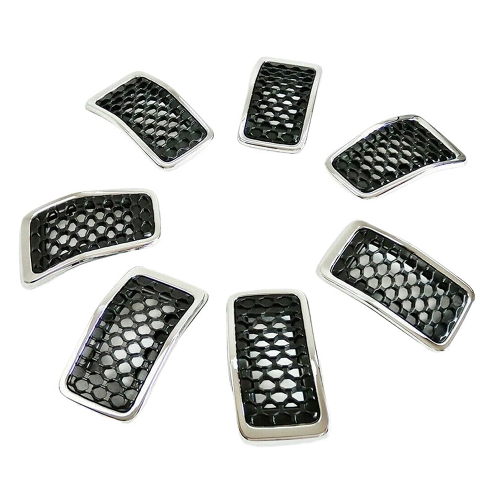 7-teiliger Chrom-Mesh-Waben-Kühlergrill-Einsatzrahmen, for Jeep, for Cherokee, 2019 2020 2021 2022(Chrome) von YFQAZXSW