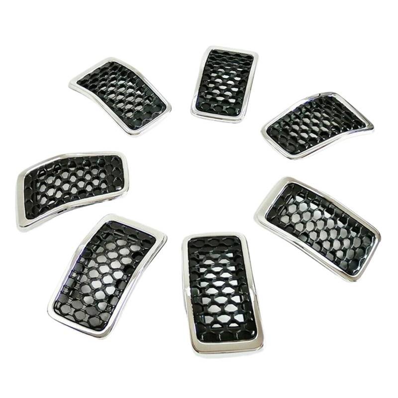 7-teiliger Chrom-Mesh-Waben-Kühlergrill-Einsatzrahmen, for Jeep, for Cherokee, 2019 2020 2021 2022(Chrome) von YFQAZXSW