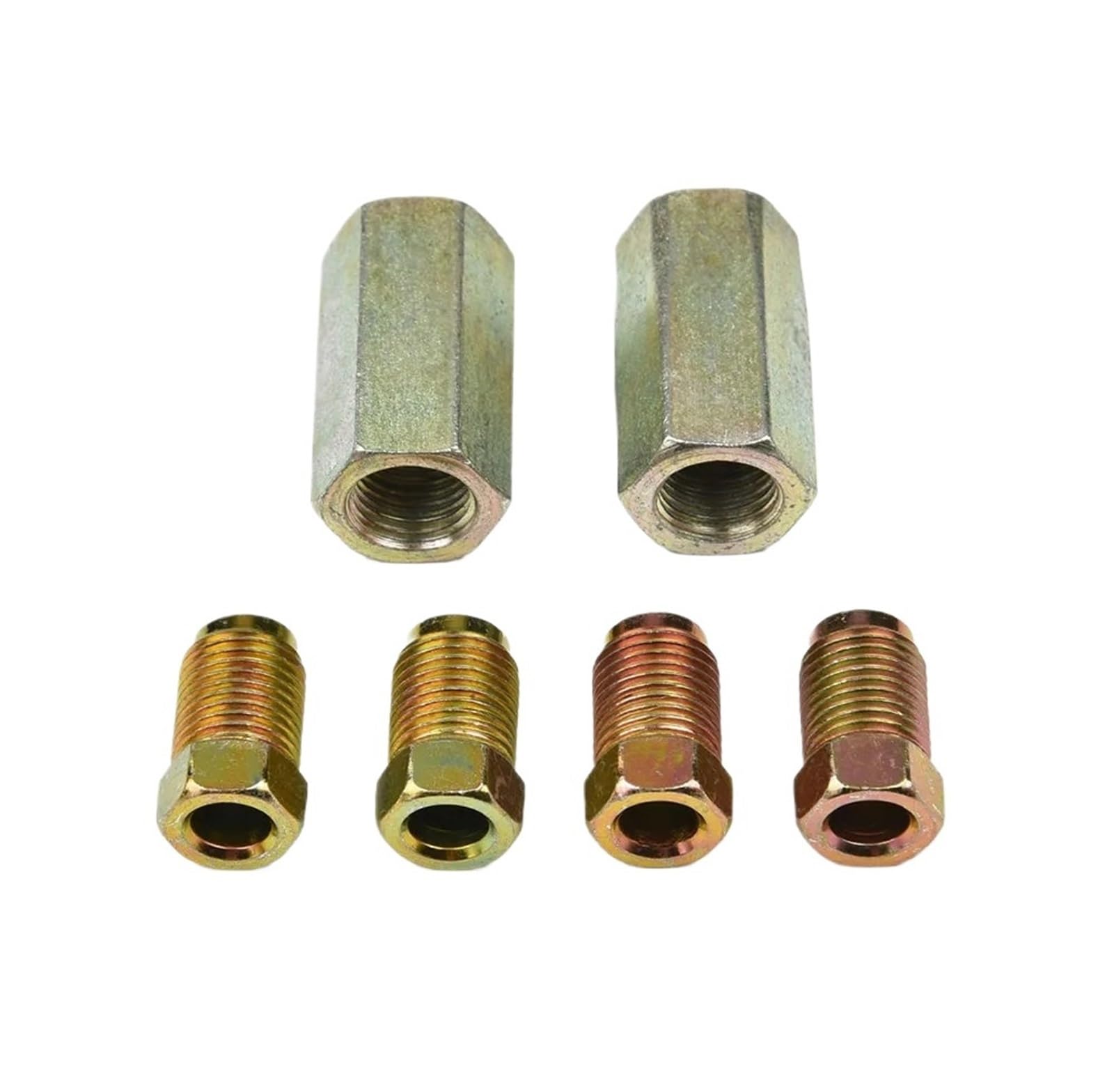 Auto-Bremsleitung, 2 Stück, 2-Wege-Buchse mit 4 M10 10 mm Außenmuttern, 3/16 Zoll Union-Gewindeanschluss-Verbindungsstück Auto-Bremsleitung, 2 Stück, 2-Wege-Buchse mit 4 M10 10 mm Außenmuttern, 3/16 Zoll Union-Gewindeanschluss-Verbindungsstück von YFQAZXSW
