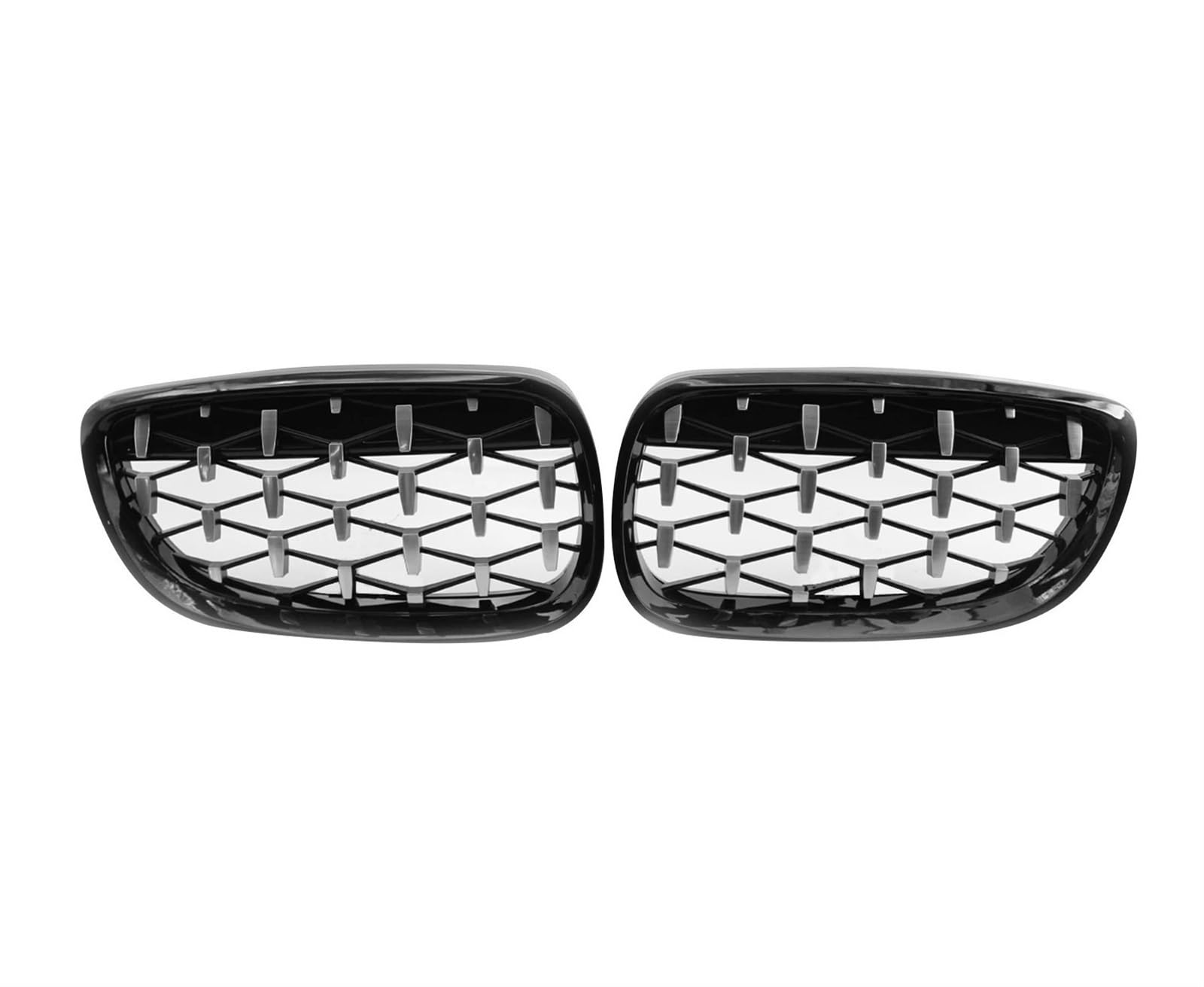 Frontstoßstangengitter, 2 Stück, Schwarz glänzend, Nierengrill, for BMW, for E92, for E93, 51137157277, 51137157278, Diamant-Nierengrill, Ersatz(Semiplated) von YFQAZXSW