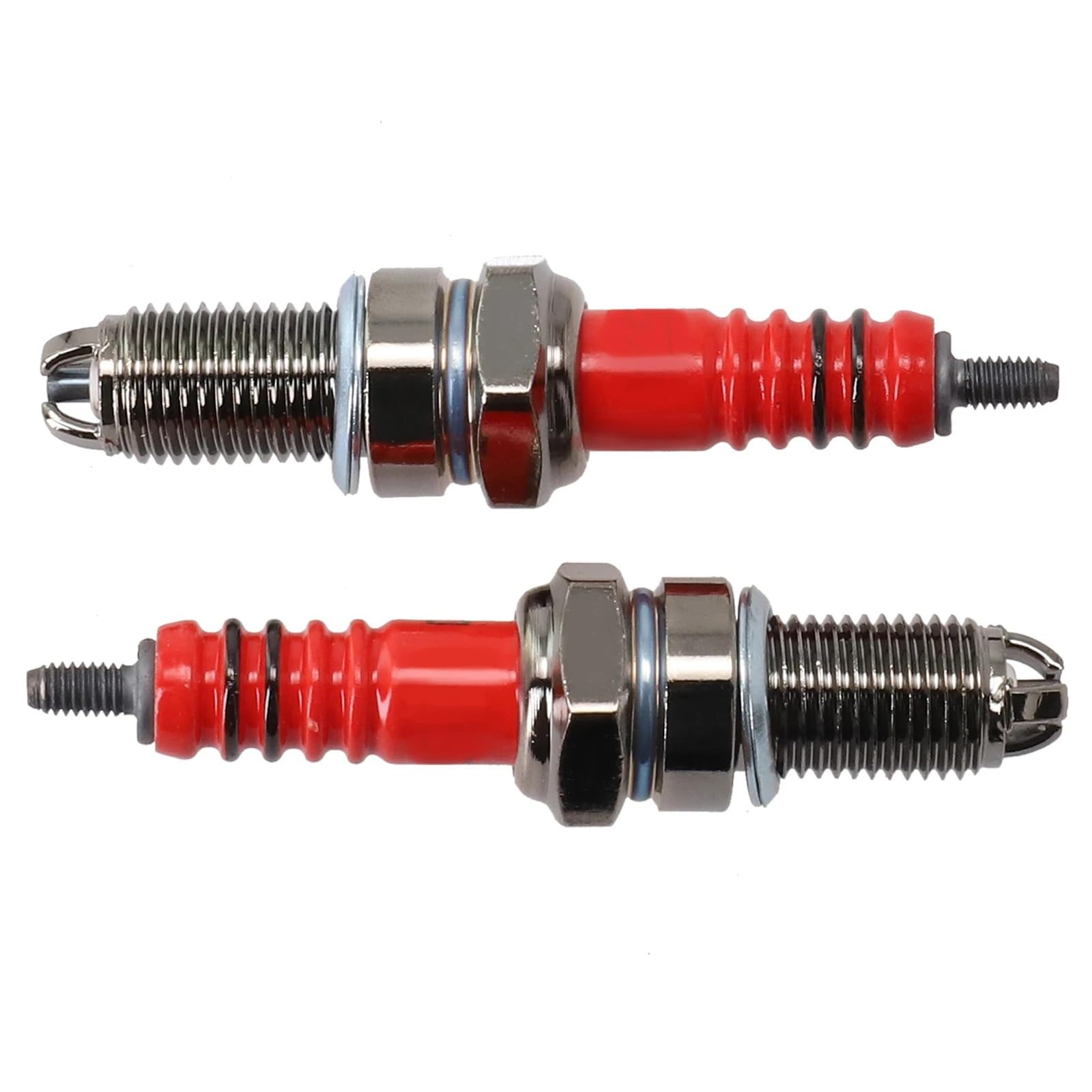 YFQAZXSW Zündkerze, 2 Stück, for D8TC, D8EA, DR8EA, 125cc, 150cc, 200cc, 250cc, for CG125, CF250, CH250, for ATV, GY6, Metall, 76mm YFQAZXSW Zündkerze, 2 Stück, for D8TC, D8EA, DR8EA, 125cc, 150cc, 200cc, 250cc, for CG125, CF250, CH250, for ATV, GY6, Metall, 76mm von YFQAZXSW
