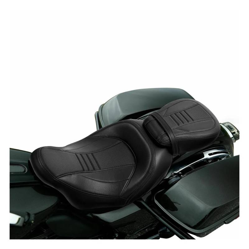 Motorradsitz Beifahrersitz Motorrad 2-Up Fahrer Passagier Low Profile Sitz Für Für Touring Für Straße Für Glide Für Road King 09-22 2020 2021(Black Stitching) von YFWLNZD