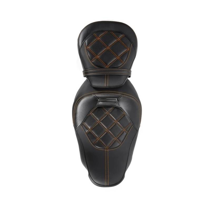 Motorradsitz Beifahrersitz Motorrad Fahrer Passagier Kissen Sitz Fahrer Sitz + Hinten Passagier Sitz Für Für Touring Für Straße Für Glide FLTR 2009-2021(Type 1) von YFWLNZD