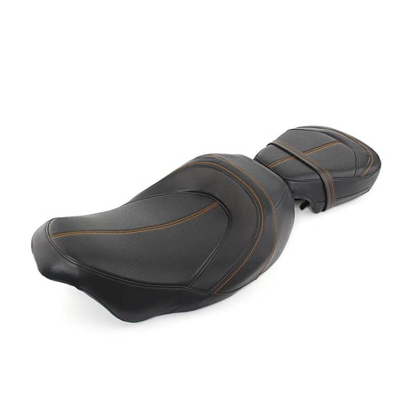 Motorradsitz Beifahrersitz Motorrad PU Two-Up Fahrer Beifahrersitz Für Für Road King Für Ultra Für Cl&assic FLTR 2009-24(Orange) von YFWLNZD