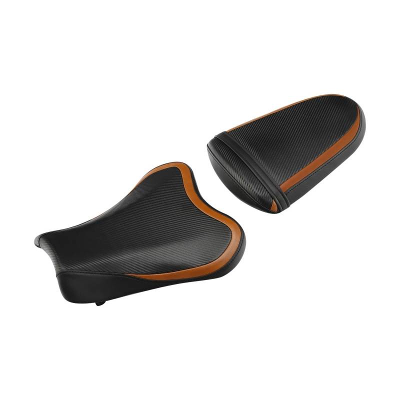 Motorradsitz Beifahrersitz Motorrad PU Vorder Fahrer & Hinten Passagier Zwei Up Sitz Für GSXR1000 GSXR-1000 2005 2006(Type 1) von YFWLNZD