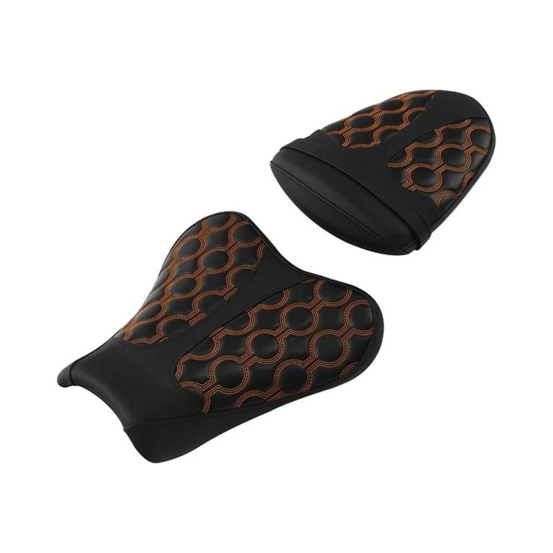 Motorradsitz Beifahrersitz Motorrad PU Vorder Fahrer & Hinten Passagier Zwei Up Sitz Für GSXR1000 GSXR-1000 2005 2006(Type 4) von YFWLNZD