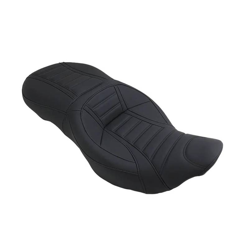 Motorradsitz Beifahrersitz Two-Up Schwarz Fahrer Passagier Sitz Motorrad PU Kissen Für Für Touring Tri Für Glide Für Road Für Street 2009-2022(Black) von YFWLNZD