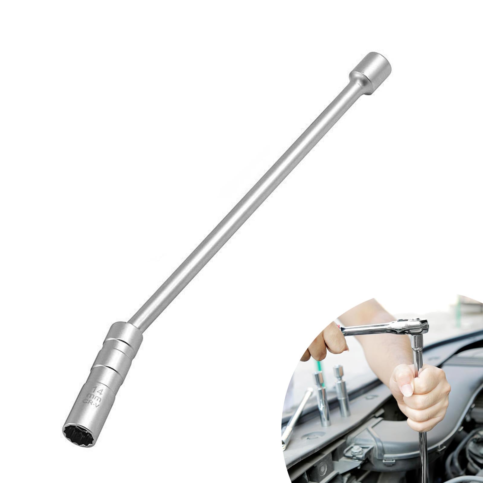 YFaith Zündkerzenschlüssel 14 mm, Magnetischer 360° Drehbarer Glühkerzenschlüssel, 14 mm Zündkerzenschlüssel Magnetisch, 12-Nut-Zündkerzensteckschlüssel für Kfz-Reparatur YFaith Zündkerzenschlüssel 14 mm, Magnetischer 360° Drehbarer Glühkerzenschlüssel, 14 mm Zündkerzenschlüssel Magnetisch, 12-Nut-Zündkerzensteckschlüssel für Kfz-Reparatur von YFaith