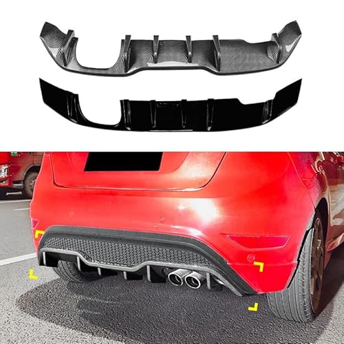 Auto Heckstoßstange Diffusor für Ford Fiesta ST MK7 2012-2017, Heckspoiler Splitter Unterlippe Kratzfeste Protector Auto Zubehör, Carbon Fiber Texture von YGDBFB88
