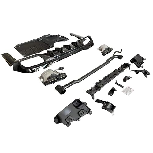 Auto Heckstoßstange Diffusor für Mercedes-Benz C-Class W206 2021-2024, Heckspoiler Splitter Unterlippe Kratzfeste Protector Auto Zubehör,Bright Black+Silver von YGDBFB88