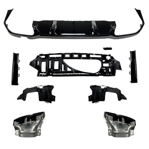 Auto Heckstoßstange Diffusor für Mercedes-Benz E-Class W213 E63S E260 2021+, Heckspoiler Splitter Unterlippe Kratzfeste Protector Auto Zubehör, Black Trim von YGDBFB88