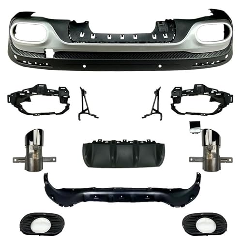 Auto Heckstoßstange Diffusor für Mercedes-Benz GLB180 200 GLB X247 2019+, Heckspoiler Splitter Unterlippe Kratzfeste Protector Auto Zubehör,GLB35 Silver Trim von YGDBFB88