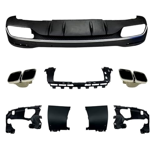 Auto Heckstoßstange Diffusor für Mercedes-Benz GLE 2020 GLE63 GLS V167 X167 2019+, Heckspoiler Splitter Unterlippe Kratzfeste Protector Auto Zubehör,Silver Trim von YGDBFB88