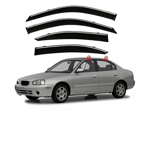 Regenschutz für Autofenster, für Hyundai Elantra Sedan MK3-XD 2006–2019, silberfarbener heller Streifen, Fenster-Regenschutz, extra langlebig, Außenmontage, Auto-Visiere, Regenschutz, Autozubehör Regenschutz für Autofenster, für Hyundai Elantra Sedan MK3-XD 2006–2019, silberfarbener heller Streifen, Fenster-Regenschutz, extra langlebig, Außenmontage, Auto-Visiere, Regenschutz, Autozubehör von YGDZWZQB
