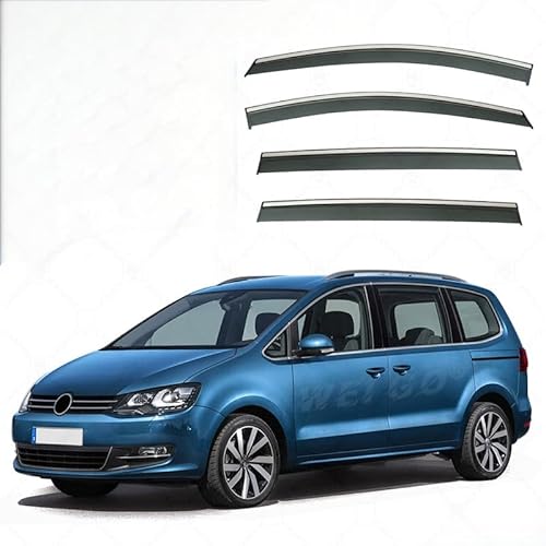 Regenschutz für Autofenster für VW Sharan MK2/7N 2011–2022, silberfarbener heller Streifen, Fenster-Regenschutz, extra langlebig, Außenmontage, Autovisiere, Regenschutz, Autozubehör Regenschutz für Autofenster für VW Sharan MK2/7N 2011–2022, silberfarbener heller Streifen, Fenster-Regenschutz, extra langlebig, Außenmontage, Autovisiere, Regenschutz, Autozubehör von YGDZWZQB