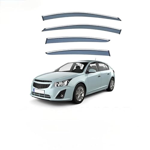 YGDZWZQB Regenschutz für Autofenster, für Chevrolet Cruze Schrägheck MK1-J300 2008–2014, silberfarbener heller Streifen, Fensterschutz, extra langlebig, Außenmontage, Auto-Visiere, Regenschutz YGDZWZQB Regenschutz für Autofenster, für Chevrolet Cruze Schrägheck MK1-J300 2008–2014, silberfarbener heller Streifen, Fensterschutz, extra langlebig, Außenmontage, Auto-Visiere, Regenschutz von YGDZWZQB