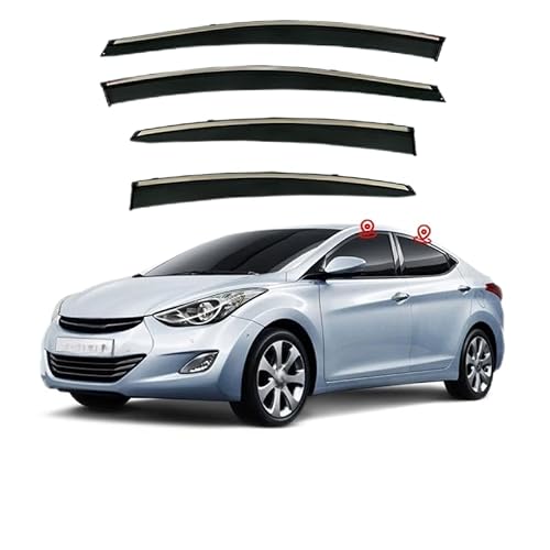 YGDZWZQB Regenschutz für Autofenster, für Hyundai Elantra Langdong MK5-MD-UD 2012+, silberfarbener heller Streifen, Fenster-Regenschutz, extra langlebig, Außenmontage, Auto-Visiere, Regenschutz YGDZWZQB Regenschutz für Autofenster, für Hyundai Elantra Langdong MK5-MD-UD 2012+, silberfarbener heller Streifen, Fenster-Regenschutz, extra langlebig, Außenmontage, Auto-Visiere, Regenschutz von YGDZWZQB