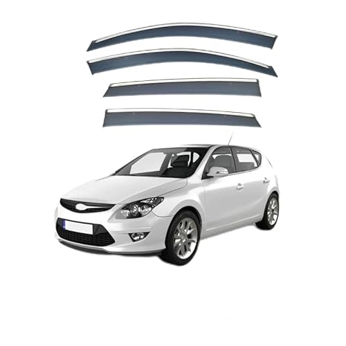 YGDZWZQB Regenschutz für Autofenster, für Hyundai I30 MK1-FD 2007–2012, silberfarbener Streifen, Fenster-Regenschutz, extra langlebig, Außenmontage, Autovisiere, Regenschutz, Autozubehör YGDZWZQB Regenschutz für Autofenster, für Hyundai I30 MK1-FD 2007–2012, silberfarbener Streifen, Fenster-Regenschutz, extra langlebig, Außenmontage, Autovisiere, Regenschutz, Autozubehör von YGDZWZQB