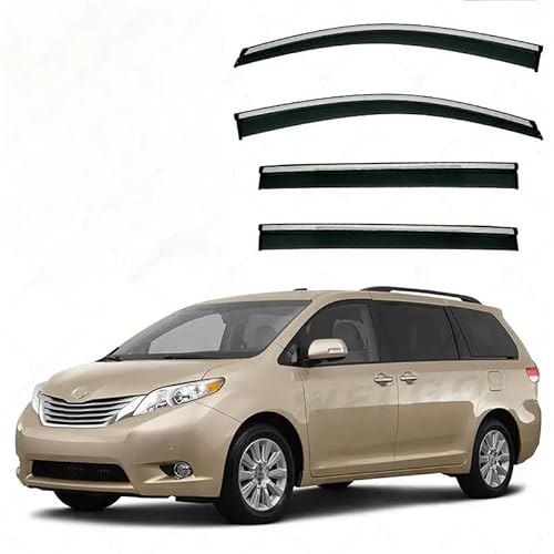 YGDZWZQB Regenschutz für Autofenster, für Toyota Sienna MK3-XL30 2011–2020, silberfarbener heller Streifen, Fenster-Regenschutz, extra langlebig, Außenmontage, Autovisiere, Regenschutz, Autozubehör YGDZWZQB Regenschutz für Autofenster, für Toyota Sienna MK3-XL30 2011–2020, silberfarbener heller Streifen, Fenster-Regenschutz, extra langlebig, Außenmontage, Autovisiere, Regenschutz, Autozubehör von YGDZWZQB