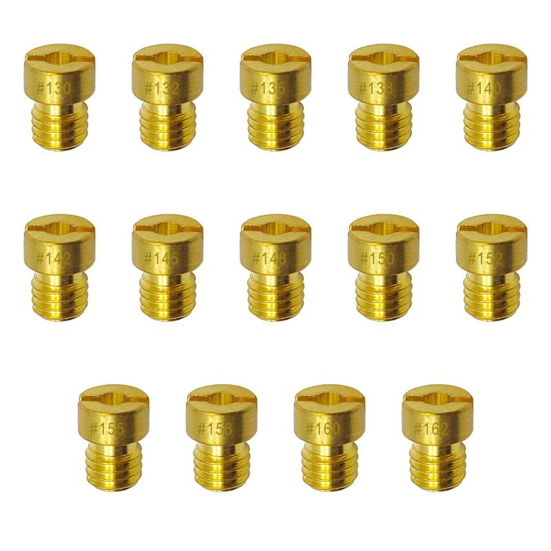 YGQ Vergaser Düsen Set Hauptdüse 14 Stück für Nibbi Keihin CVK PE PZ GY6 99101-393 99101-GHB-000 Geeignet für Motorräder und allgemeine Motorausrüstung (#130 - #162) von YGQ