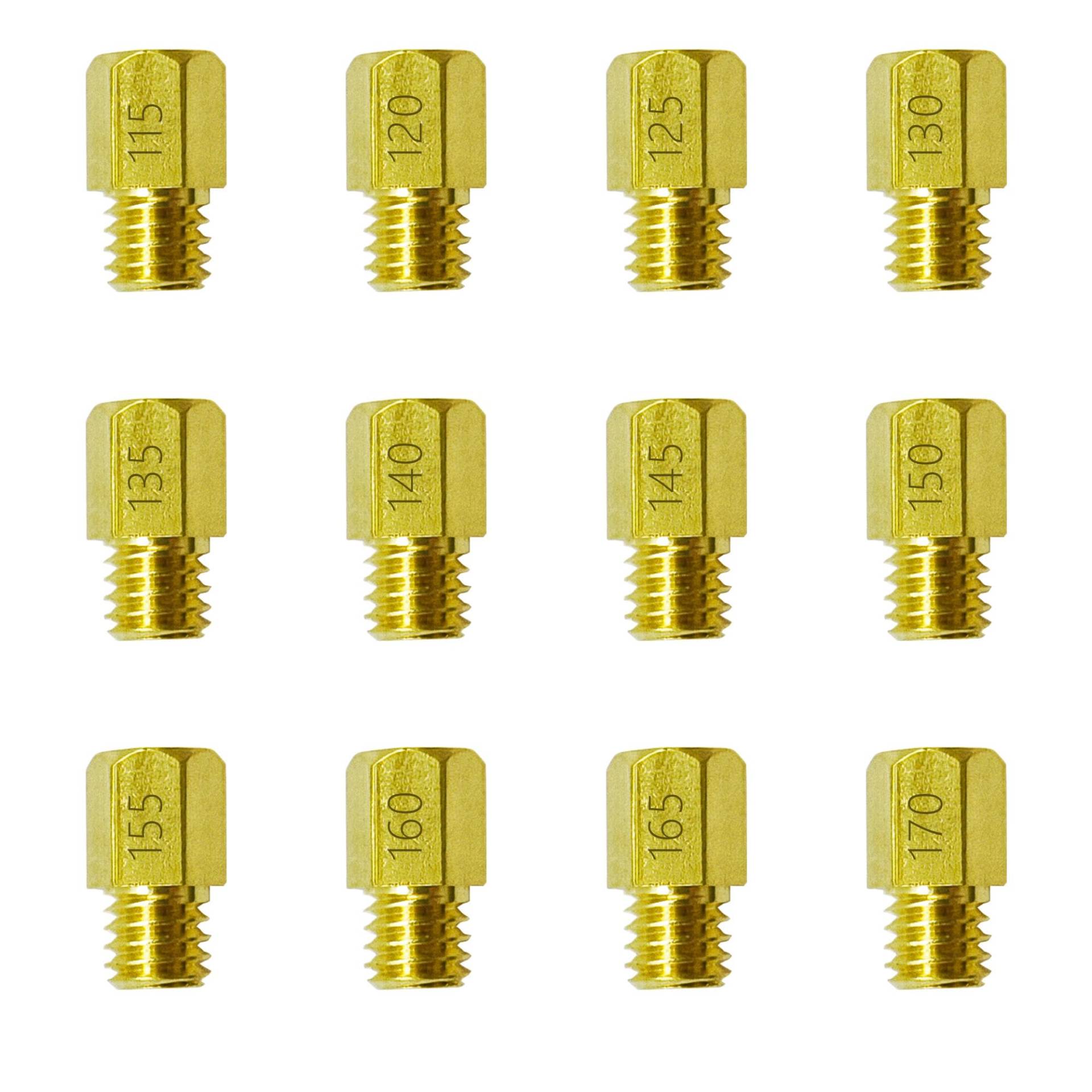 YGQ Vergaserdüsen Vergaser Düsen Set Hauptdüse für Mikuni VM TM Large Hex VM4/042 Geeignet für Motorräder und allgemeine Motorausrüstung (#115 - #170) von YGQ